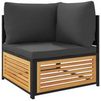 4-delige Loungeset met kussens massief acaciahout - thumbnail