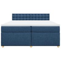 Boxspring met matras stof blauw 200x200 cm - thumbnail