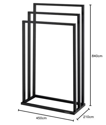 Handdoekrek Sealskin Tube Vrijstaand Zwart