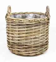 Van der Leeden Mand Rotan Grijs - Ø38 x H33 cm - thumbnail