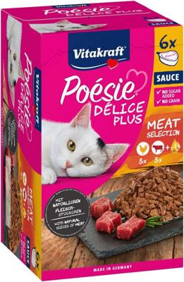 VITAKRAFT POESIE DELICE PLUS Kip en Rund - natvoer voor katten - 6x85g