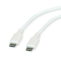 ROLINE USB 2.0 kabel, type C-C, ST/ST, siliconen, 60W, wit, 1 m - thumbnail