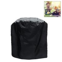 Outdoor anti-UV waterdicht stof-proof 210D Oxford doek BBQ cirkel beschermende tas houtskoolbarbecue Grill cover grootte: 58x77cm (zwart) - thumbnail