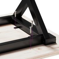 Salontafel X-frame 100x50x45,5 cm grenenhout en staal - thumbnail