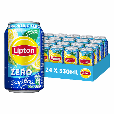 Frisdrank Lipton Ice Tea sparkling zero blik 330ml | 24 stuks Frisdrank Lipton Ice Tea sparkling zero blik 330ml | 24 stuks