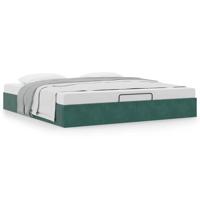 Ottoman bedframe zonder matras 180x200 cm fluweel donkergroen - thumbnail