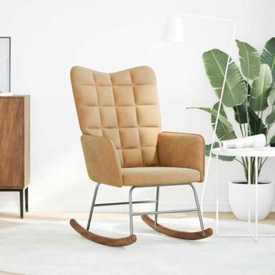 Schommelstoel fluweel bruin Schommelstoel fluweel bruin