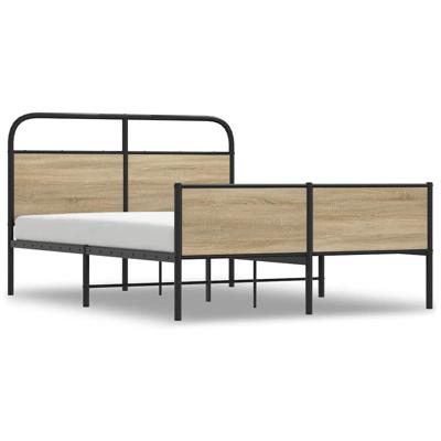Bedframe zonder matras metaal gerookt eikenkleurig 183x213 cm