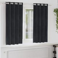 VidaXL Verduisterende gordijnen 2 pcs zwart 140 x 175 cm fluweel - thumbnail