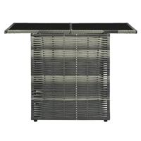 3-delige Bistroset met kussens poly rattan grijs - thumbnail