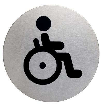 Infobord pictogram durable wc invalde rond 83 mm