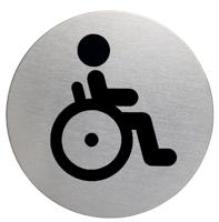 Infobord pictogram durable wc invalde rond 83 mm - thumbnail