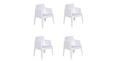 Box Tuinstoel Wit 4 stuks tuinmeubel Garden Impressions - Garden impressions