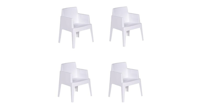 Box Tuinstoel Wit 4 stuks tuinmeubel Garden Impressions - Garden impressions - thumbnail