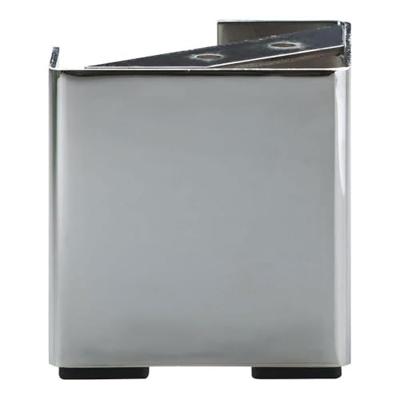 Stalen meubelpoot chroom vierkant 10 bij 10 cm en hoogte 10 cm (10 x 10 cm)