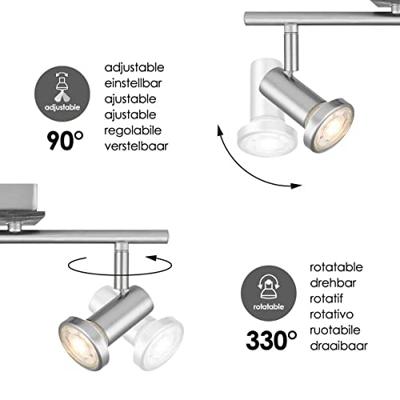 Home sweet home LED opbouwspot Stone 2 lichts ↔ 33,5 cm - mat staal