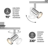 Home sweet home LED opbouwspot Stone 2 lichts ↔ 33,5 cm - mat staal - thumbnail