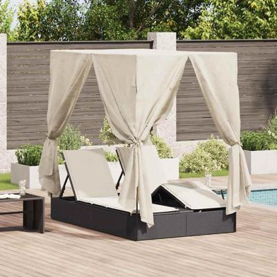 Dubbele ligbed Warmwit 205 x 129 x 200 cm poly rattan