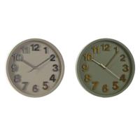 Muurklok Home ESPRIT Groen Grijs PVC Stads 30 x 4 x 30 cm (2 Stuks) - thumbnail