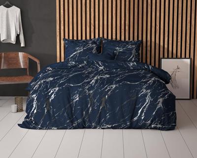 Sleeptime - Glamour Marble Dekbedovertrek - Micropercal - Blauw - 140 x 220 Sleeptime - Glamour Marble Dekbedovertrek - Micropercal - Blauw - 140 x 220