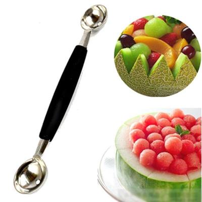 Huishoudelijke roestvrijstalen dubbele kop fruit graven lepel