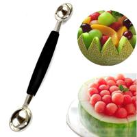 Huishoudelijke roestvrijstalen dubbele kop fruit graven lepel - thumbnail