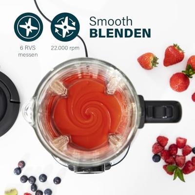 Princess Blender Solid Pro Blender 1400 W RVS, Zwart