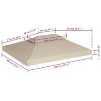 VidaXL Vervangend tentdoek prieel 310 g/m² 3x4 m beige - thumbnail