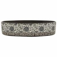 VidaXL Opzetwasbak ovaal 56,5x36,5x13,5 cm keramiek zwart en blauw - thumbnail