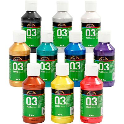 A-color Acrylverf metallic, metallic, diverse kleuren, 10x120 ml/ 1 doos