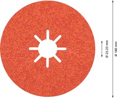 Bosch Accessoires Expert R782 keramische prisma-fiberschijf 180 mm, 22,23 mm, K36 - 1 stuk(s) - 2608621828 Bosch Accessoires Expert R782 keramische prisma-fiberschijf 180 mm, 22,23 mm, K36 - 1 stuk(s) - 2608621828