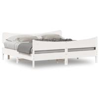 Bedframe zonder matras massief grenenhout wit 200x200 cm - thumbnail