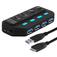 4 Poorts USB 3.0 HUB, Super snel 5Gbps, Plug en Play, ondersteunt 1TB - thumbnail