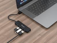 Equip 128959 4-poorts USB 3.2 Gen 1-hub en adapter voor USB-C - thumbnail