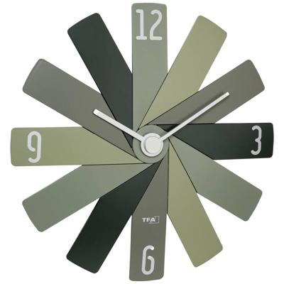 TFA Dostmann 60.3020.04 Wandklok Kwarts 400 mm x 37 mm x 400 mm Groen, Olijf, Bosgroen Slepend uurwerk (geluidsloos) TFA Dostmann 60.3020.04 Wandklok Kwarts 400 mm x 37 mm x 400 mm Groen, Olijf, Bosgroen Slepend uurwerk (geluidsloos)