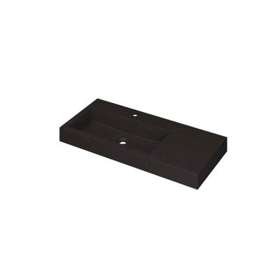 INK Momento Wastafel Quartz Wasbak Links met 1 Kraangat - 1000x450x90 mm - Quartz Zwart