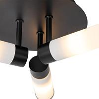 QAZQA Moderne badkamer plafondlamp zwart 3-lichts IP44 - Bath - thumbnail