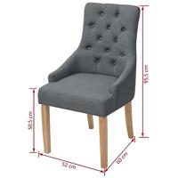 Eetkamerstoelen 2 st stof donkergrijs - thumbnail