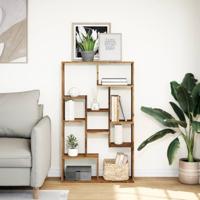 Boekenkast 72x20x120 cm bewerkt hout oud houtkleurig - thumbnail