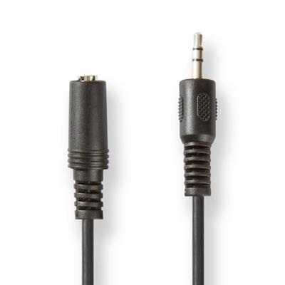 Stereo-Audiokabel | 3,5 mm Male | 3,5 mm Female | Vernikkeld | 2.00 m | Rond | Zwart