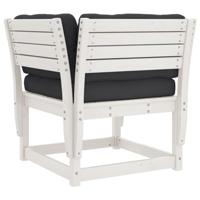 Tuinbank met armleuningen en kussens massief grenenhout wit - thumbnail