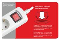 Silver Electronics 9631 stekkerdoos, 5 uitgangen, met schakelaar, wit, 3 m - thumbnail