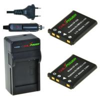 2 x NP-80 accu's voor Casio - inclusief oplader en autolader - Origineel ChiliPower - thumbnail