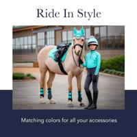 LeMieux Fleece Beenbeschermers zwart/bruin maat:m - thumbnail