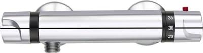 Saqu Ecoline douche thermostaatkraan 12cm chroom