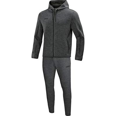 JAKO M9729 Joggingpak Met Kap Premium Basics - Antraciet Gemeleerd - XL