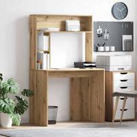Bureau artisanaal eikenkleurig 91 x 50 x 149 cm Bewerkt hout - thumbnail