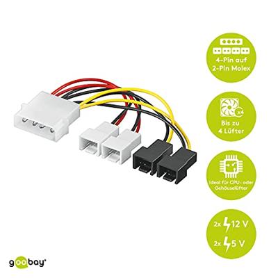 goobay 4P-2x 3P 12 Volt, 2x 3P 5 Volt adapter