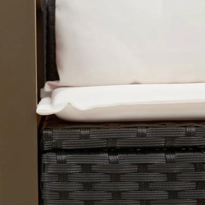 Tuinbank 2-zits met kussens poly rattan zwart Tuinbank 2-zits met kussens poly rattan zwart