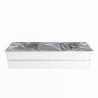 MONDIAZ VICA-DLUX 200cm badmeubel onderkast Talc 4 lades. Inbouw wastafel CLOUD dubbel 2 kraangaten, kleur Lava. - thumbnail